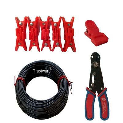 Trustware Cloth Drying Rope Wire - Clothing Line for Hanging Clothes | Combo of 3 | 22 M Clothesline, Clip Hooks 10 Pcs & 1 Multipurpose Cutter | Heavy Gauge| Rust Proof | No Sagging.