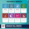 Berger HomeShield Crack Filler Paste Ready to Use Flexible Putty Wall Repair Gap Filling for Interior Exterior Roof Terrace Walls Home Kitchen Bathroom (500g, White) view 3