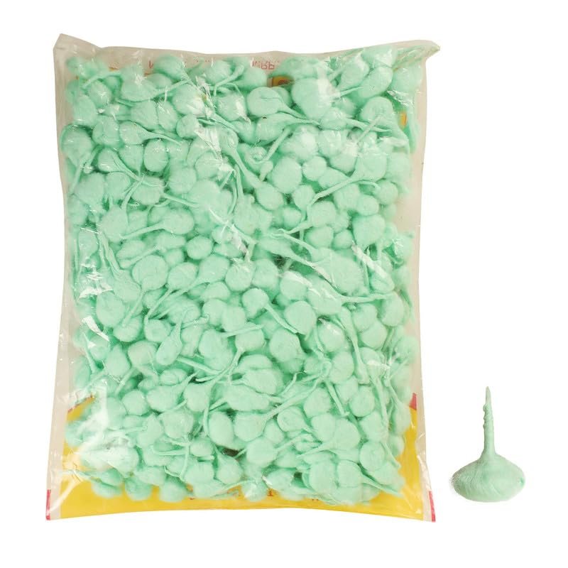ROLIMOLI Handmade Long Cotton Wicks Jyot Batti for Puja Oil Lamp Diya Brass Kuber Clay Diya Use for Home Mandir Temple (White, 50 G)