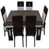 ZITIN Brown Flower Printed Dining Table Cover for 6 Seater Size 54 * 78 Inches (White Lace) view 3