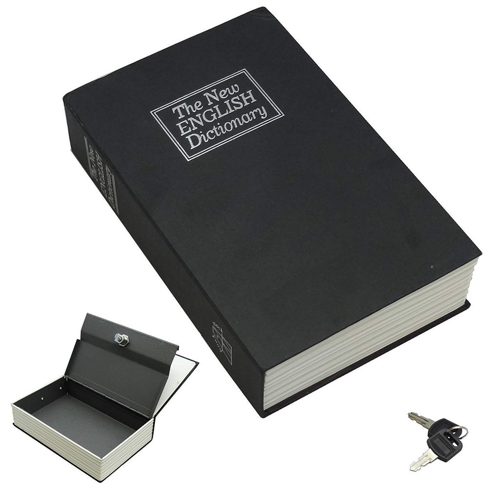 Laxvila India Book Safe Stainless Steel Locker Safety Box (180 x 115 x 55 mm)