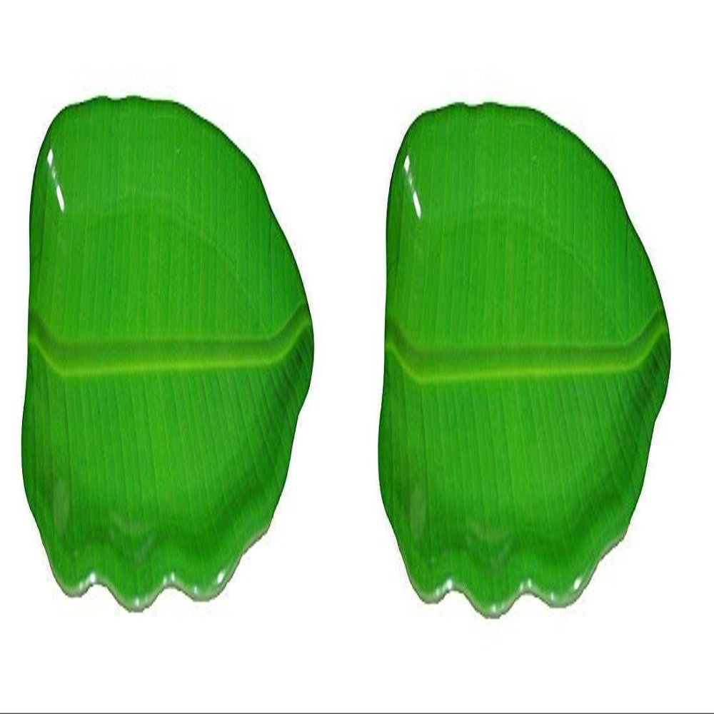Banana Leaf Plate Square Shape Serveware, Dinner, Lunch Serving Melamine Platter Plate for All Occasions - 14 Inch (Pack of 2)