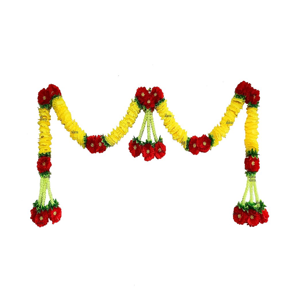 Afarza Artificial FlowerToran for Door Garlands Hanging Entrance Home Decoration Bandarwal Traditional Diwali Handmade(40,L X 20,H) inch