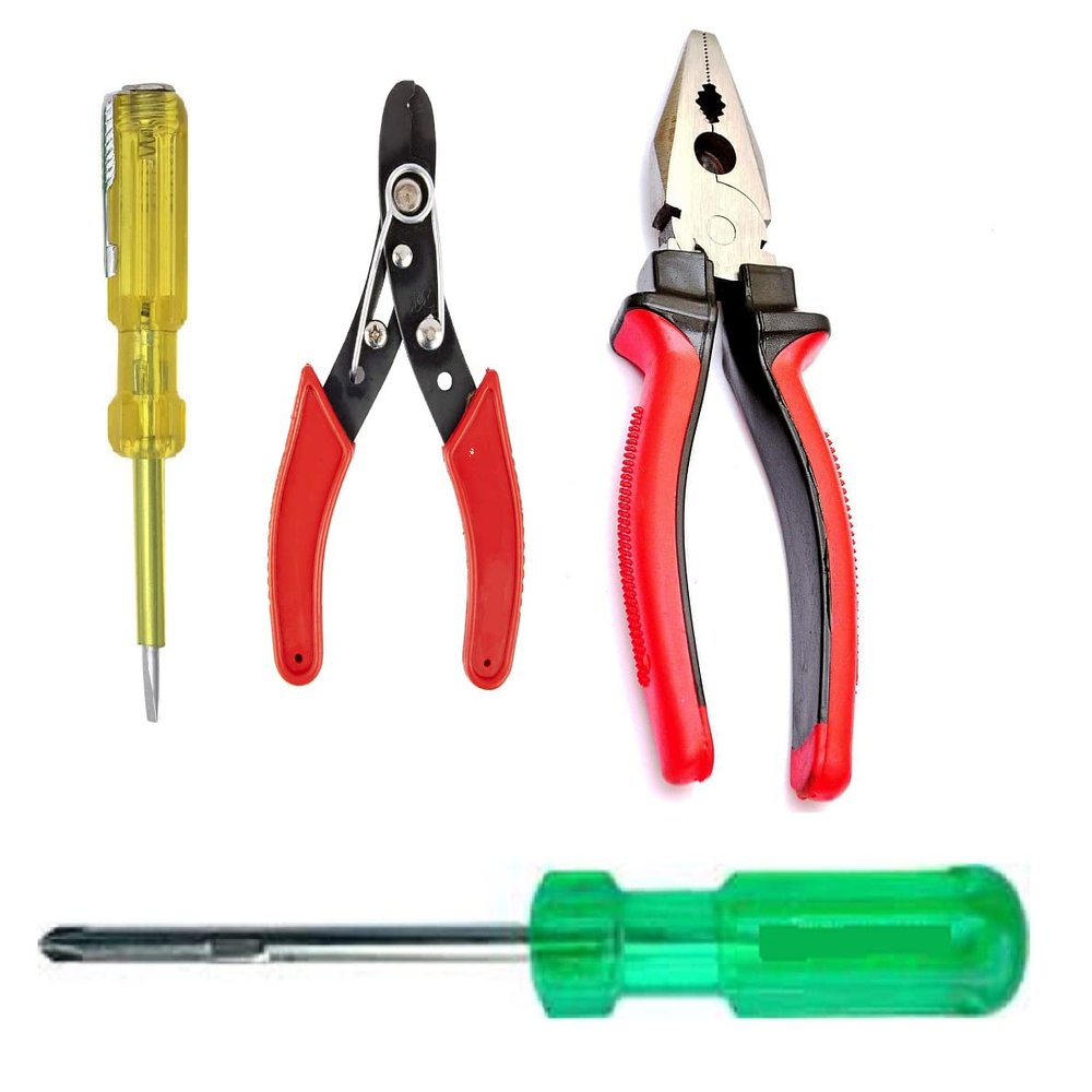 PILERMAN Hand Tool Kits (Plier, Wirecutter, Line Tester, Screwdriver) 4Pcs. Combo