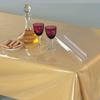 LIV -LIV IN VIBRANCE 0.20MM Sleek PVC Transparent Clear Square Table Cover with Silver Lace Waterproof Protector (40" x 40") view 2