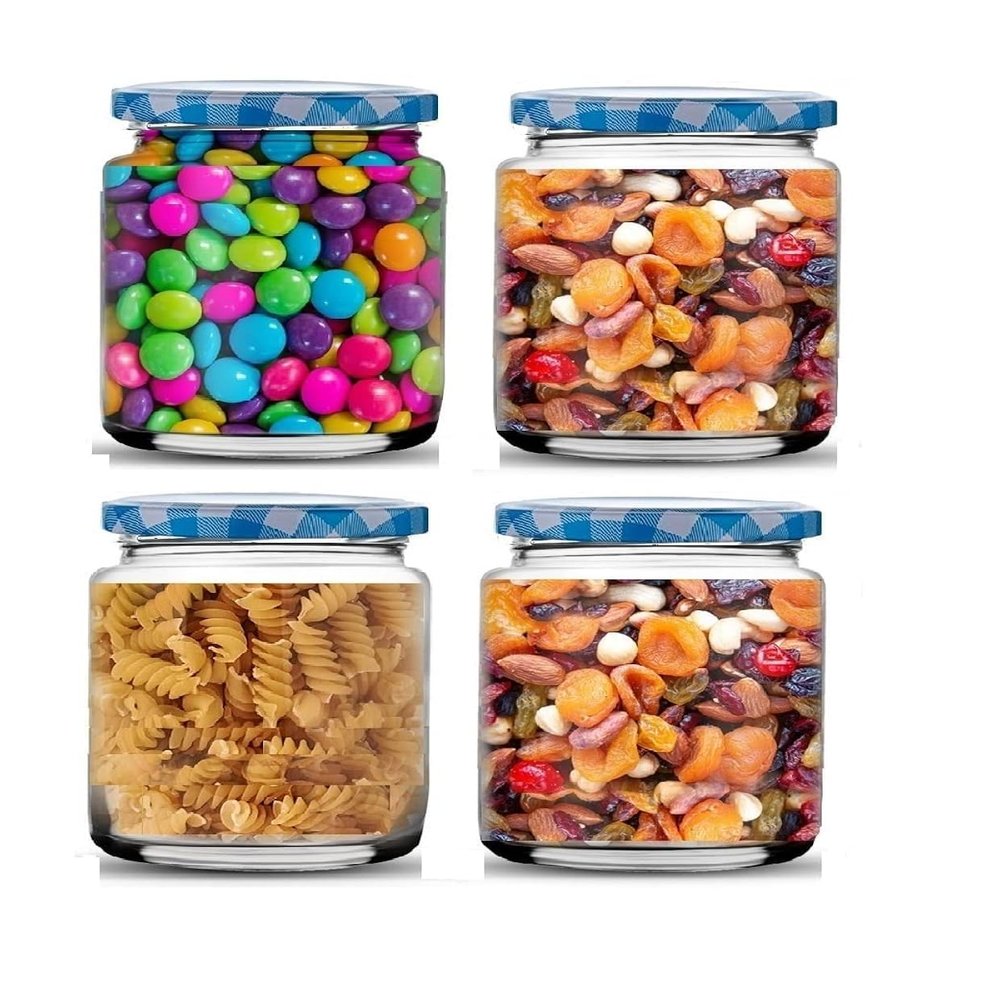 ginoya brothers Wide Mouth Mini Glass Mason Jars For Canning Decorating,Preserving & Kitchen Storage -100 ml. [4 Pieces]