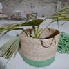 Bhuvan handloom Jute Planter Pots/Storage Basket with handle, Multi-Purpose use for Bathroom Living Room 10x12 (Bhuvan_06) view 1