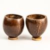Thenga Coconut Shell Cups Set of 2 | Natural & Handmade 200 ml Tea, Coffee, Juice & Smoothie Cups | Eco-Friendly Coconut Drinkware | Rustic Sustainable Tableware for Kitchen, Dining & Gifting view 1