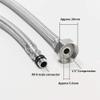 New Trend 2 Pair Stainless Steel Flexible 1/2 Inch 2ft Hot & Cold Water Supply Connection Pipe Tubes for Sink Faucet Mixer| Two Pair view 3