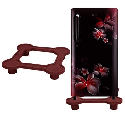Fridge Stand Heavy Duty Universal Refrigerator Stand Double Door/Single Door Stand/Washing Machine Stand/Dishwasher Stand Maroon Color with 6 Months Guarantee