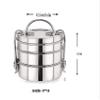 FUTENSILS Manav 3-Tier Stainless Steel Lunch Box with Bag (Size -7X3, 1670ml, 4.5 inch Dia, Silver), Leakproof, Heat Resistance. Office Pack view 4