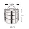 FUTENSILS Manav 3-Tier Stainless Steel Lunch Box with Thermal Bag (Size -8X3, 2110ml, 5 Inch Dia, Silver), Leakproof, Heat Resistance. Office Pack view 3
