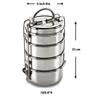 FUTENSILS Manav Stainless Steel Tiffin Box, Size - 8x4, 4-Tier, Steel Lunch Box, Tiffin [Silver, Capacity- 2790ml, Dia- 5 Inch], Leakproof, BPA Free, Hear Resistance for 1 Hour., A Product view 4