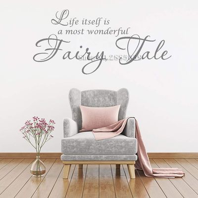 Gadgets Wrap Inspirational Quotes Wall Stickers for Living Room Life is A Fairy Tale Office Sport Rooms Vinyl