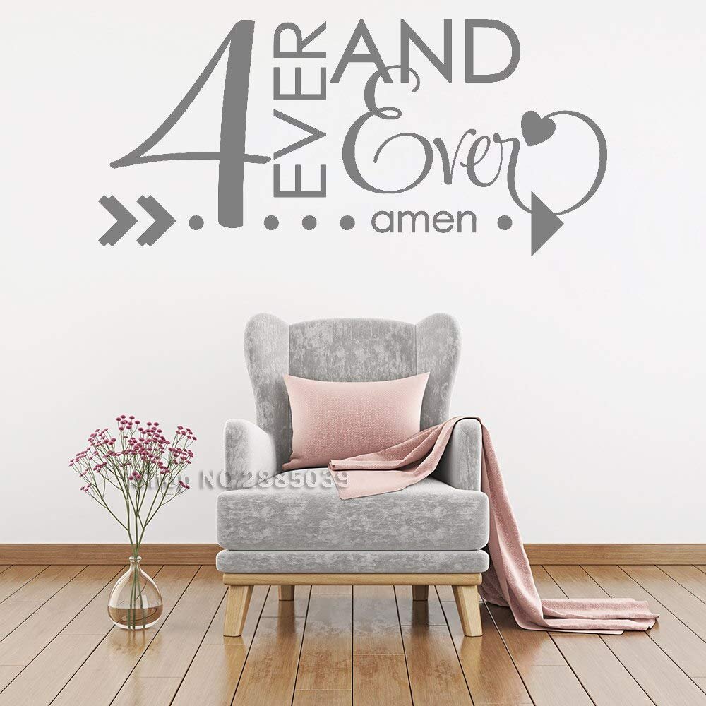 Gadgets Wrap 4Ever and Ever Amen Vinyl Decal Wall Quote Art Living Room Sofa Background Sticker