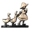 RAB Key Stand Wall Mounted Metallic Key Holder with 4 Hook for Home Decor (Design- Girl And Duck Antique(259) 4 Hooks ) view 2