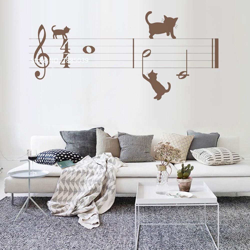 Gadgets Wrap Kittens Musical Notes Decal Vinyl Wall Decor Wall Sticker Music - AG20-DRP-6727