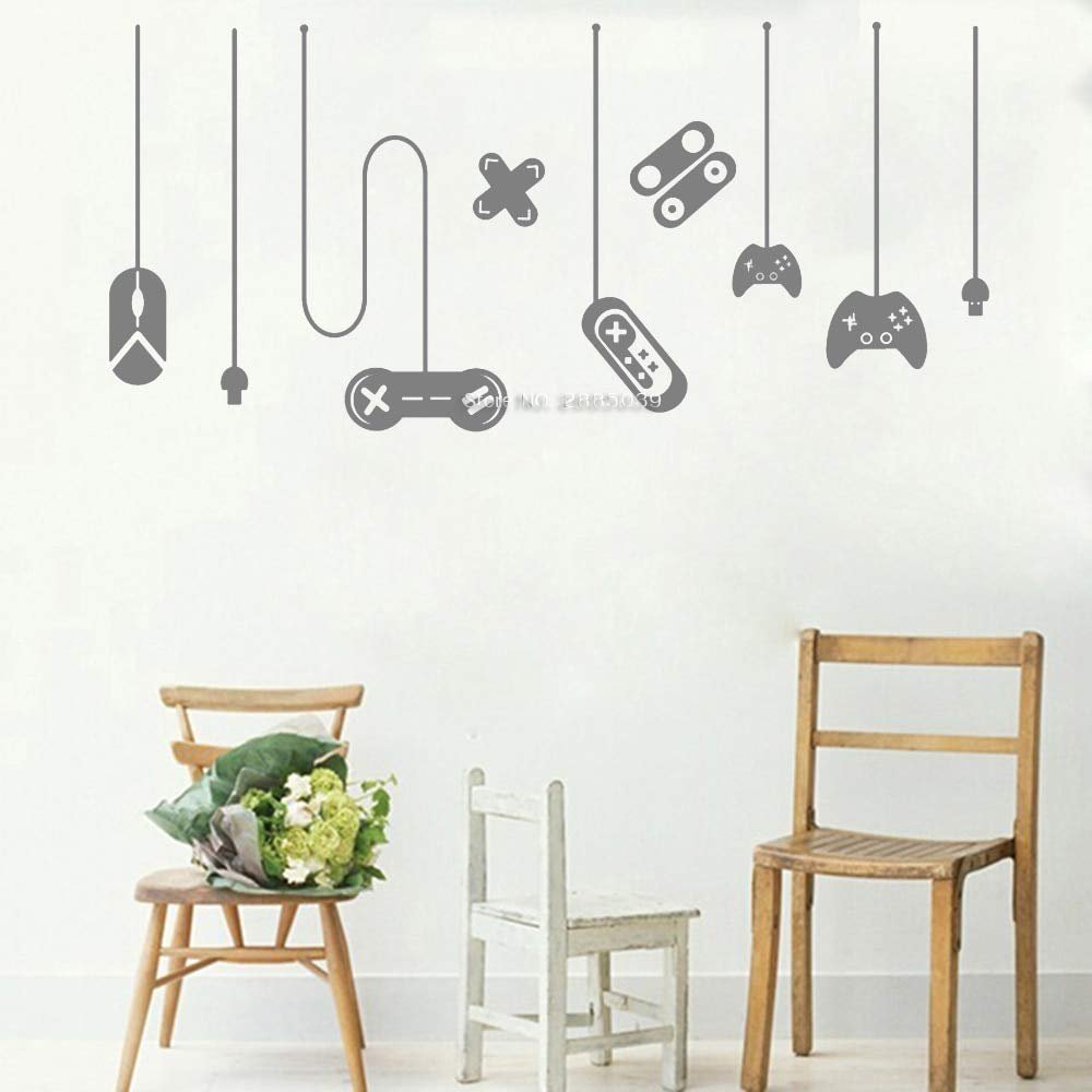 Gadgets Wrap Vinyl Controllers Gaming Wall Decal Gamer Set Game Wall Stickers - Ag20-Drp-6765 (56 Cm X 120 Cm X 0.4 Cm, Multicolor)