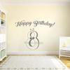 Gadgets Wrap Happy Birthday Vinyl Decor Wall Decals Eight Years Old Birthday Stickers, AG20-DRP-150 view 1