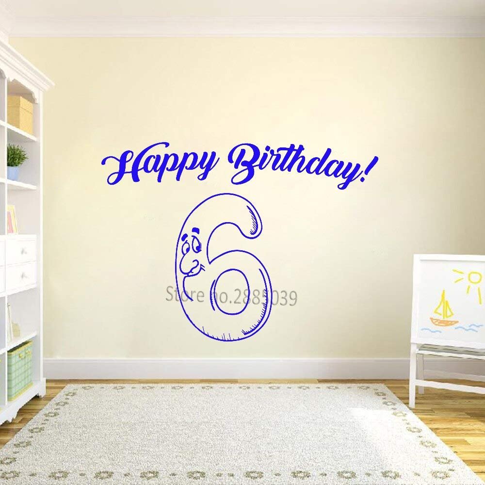 Gadgets Wrap Six Years Old Birthday Decal Art Vinyl Party Wall Sticker Birthday Decor Decal, AG20-DRP-167