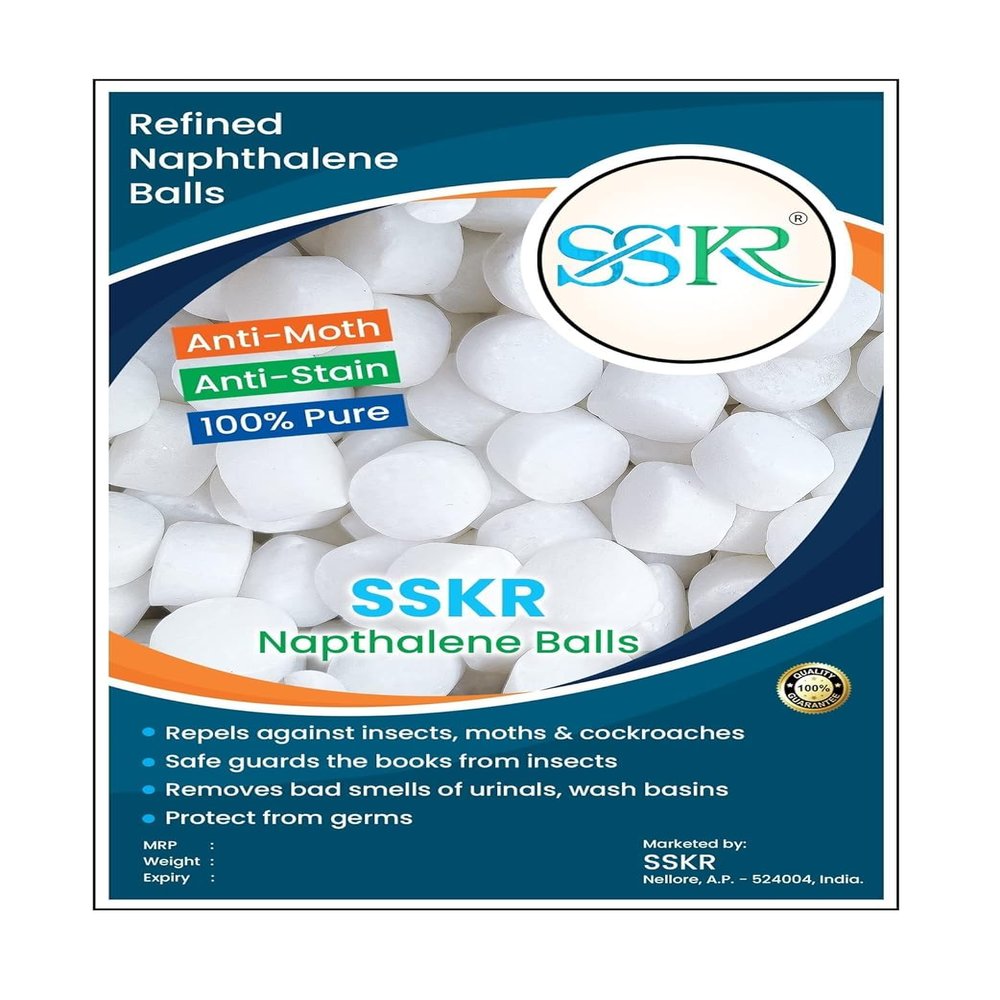 SSKR Pure Quality White Napthalene Balls - 1KG