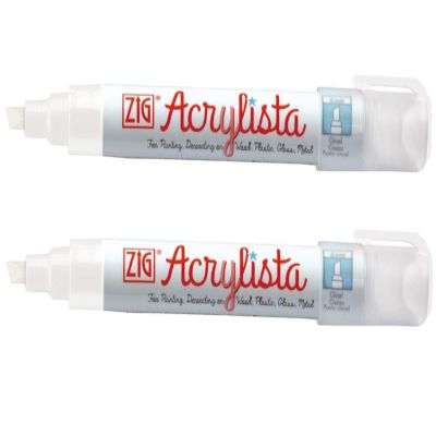 ZIG Acrylista Chisel Tip Permanet Marker TIP SIZE: 6 mm 000 ARCTIC WHITE PACK OF 2