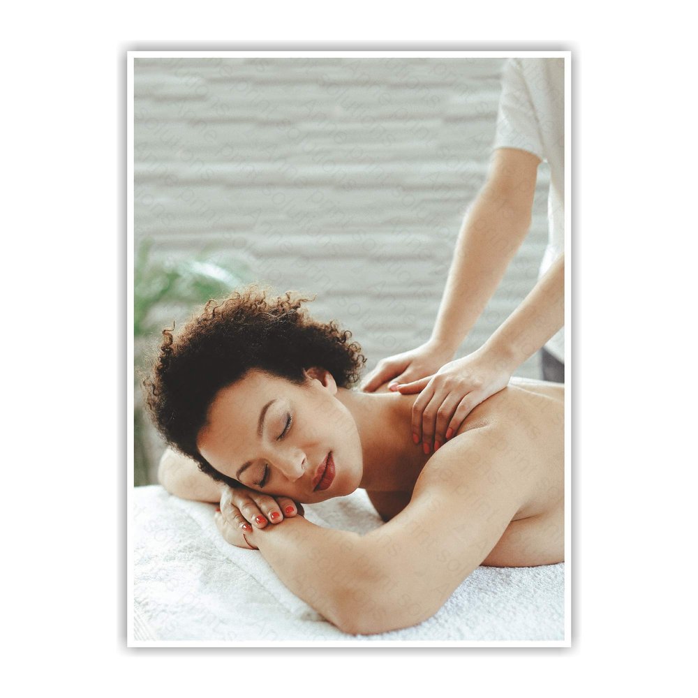 Anne Print Solutions Body Massage, Spa and Salon Gumming Vinyl Self Adhesive Sticker (Without Frame) for Spa Wall Decor Beauty Salon Vinyl Pack of 1 Pcs Size 24* Inch X 18* Inch* Multicolour