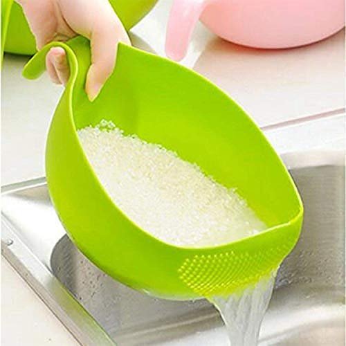 Denique Plastic Rice Fruits Vegetable Noodles Pasta Washing Bowl and Strainer for Storing and Straining (Multi Colour) (1)
