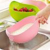 Denique Plastic Rice Fruits Vegetable Noodles Pasta Washing Bowl and Strainer for Storing and Straining (Multi Colour) (1) view 2