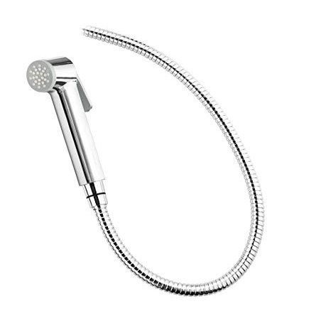 NEW WARE Matrix Health Faucet Set - Silver, 1 Meter CP SS Hose Pipe, Wall Mount Stand - Bathroom/Toilet Bidet Jet Spray
