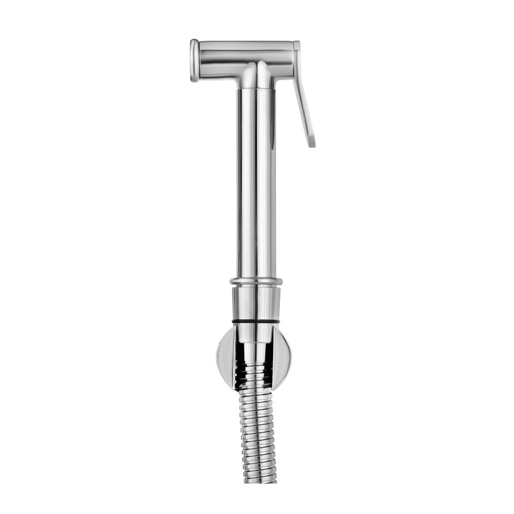 NEW WARE Opera Health Faucet Set - Brass-Chrome Finish, 1 Meter CP SS Hose Pipe, Wall Mount Stand - Bathroom/Toilet