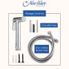 NEW WARE Opera Health Faucet Set - Brass-Chrome Finish, 1 Meter CP SS Hose Pipe, Wall Mount Stand - Bathroom/Toilet view 4