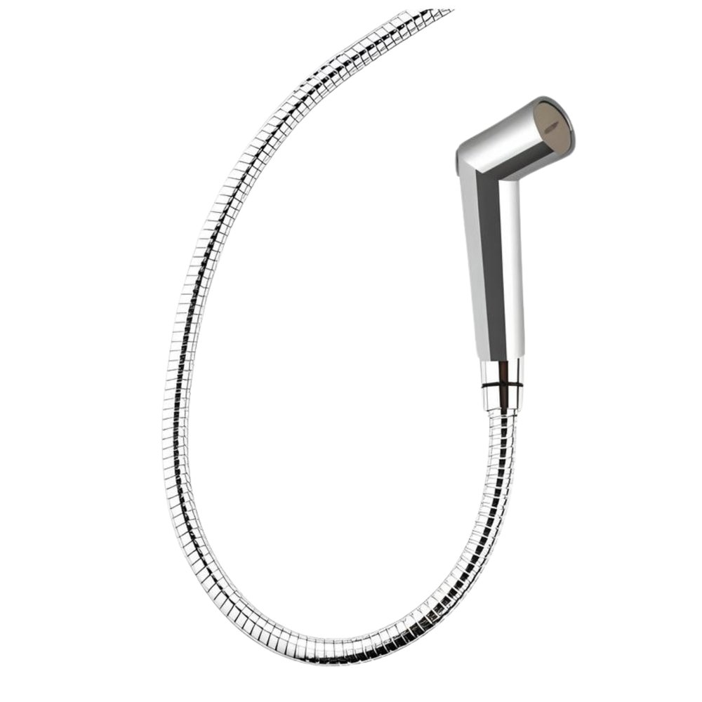 NEW WARE Vista Health Faucet Set - Silver, 1 Meter CP SS Hose Pipe, Wall Mount Stand - Bathroom/Toilet Bidet Jet Spray