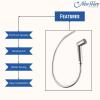 NEW WARE Vista Health Faucet Set - Silver, 1 Meter CP SS Hose Pipe, Wall Mount Stand - Bathroom/Toilet Bidet Jet Spray view 4