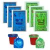 G 1 Garbage Bags | Home Kitchen Dry & Wet Waste | 19 X 21 Inch | Medium Size | 180 Pieces | Pack of 6 | 30 Pcs in Each Pack | 3 Pack Green & 3 Pack Blue | Disposable | Dustbin Covers view 1