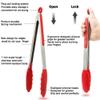 Femora Premium Virgin Silicone Food Tong with Grip Handle,12 Inch, Red, Pack of 1 view 4