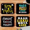 WHATS YOUR KICK Funny Quotes Printed Coasters with Beautiful Metal Stand/Holder (MDF Wooden, Set of 4, 3.5x3.5 Inch, Square) for [ Tea/Coffee/Mug/ ] Funny Quotes, Hindi Quotes, Fun (Multi 1) view 2