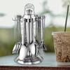 Parage 25 Pieces Shagun Stainless Steel Cutlery Set for Home & Kitchen (Contains: 6 Spoons, 6 Forks, 6 Tea Spoons, 6 Soup Spoons, 1 SS Stand), Spoon Set, Dining Table Stylish, Silver view 3