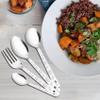 Parage 25 Pieces Shagun Stainless Steel Cutlery Set for Home & Kitchen (Contains: 6 Spoons, 6 Forks, 6 Tea Spoons, 6 Soup Spoons, 1 SS Stand), Spoon Set, Dining Table Stylish, Silver view 4