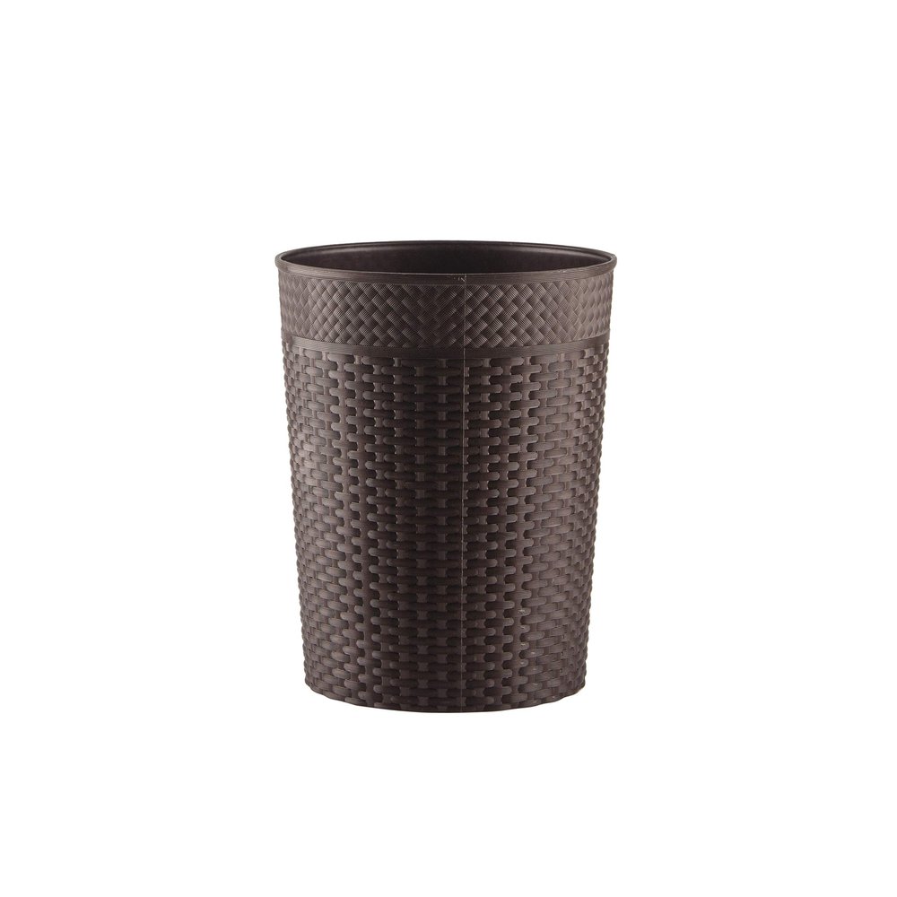 Polyset Eden Plastic Light Weight, Modern Designed Step-On Dustbin (Brown , 24.1 x 24.1 x 29.5 Centimetres).