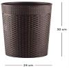 Polyset Eden Plastic Light Weight, Modern Designed Step-On Dustbin (Brown , 24.1 x 24.1 x 29.5 Centimetres). view 2