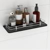 Plantex Premium Black Glass Shelf for Bathroom/Kitchen/Living Room - Bathroom Accessories (Polished 15x6 - Pack of 1) view 1