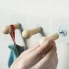 ZURATO Self Adhesive Wooden Hooks (Pack of 3) | Heavy Duty Wall Hooks | Waterproof, 4kg Load | Wood Hooks for Bathroom, Kitchen, Bedroom, Door & Wall Mount Hanging view 2