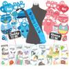 Wobbox Baby Shower Decoration Items| Baby Shower Ceremony Photo Booth Props for Photoshoot, Milestone Crad& Mom to Be Sash, Godh Bharai Ceremony Decoration Kit-(FP520) view 1