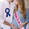 Wobbox Baby Shower Decoration Items| Baby Shower Ceremony Photo Booth Props for Photoshoot, Daddy to Be Badge & Mom to Be Sash with Milestone Card, Godh Bharai Ceremony Decoration Kit-(FP807) view 3