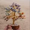 FENGSHUI AGATE Healing Stones Seven Chakra Natural Gemstone Bonsai Fortune Money Tree, Golden Wire 200 Beads, 9-10 Inches view 3