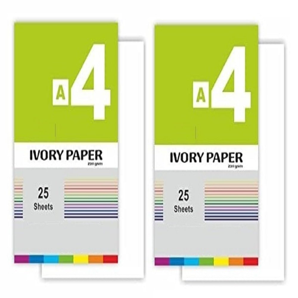Your's Favourite A4 Size Ivory Sheets for Drawing, Sketching,Shading and Oil Pastels- 210 GSM, 11.5 inches x 8 inches x 0.1 inch, 50 Sheets (50)