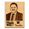 Incredible Gifts India Teachers Day Gift for Sir by Students - Personalized Engraved Wooden Momentos (5 X 4 inches, Wood, Beige)Rectangular, Tabletop view 1