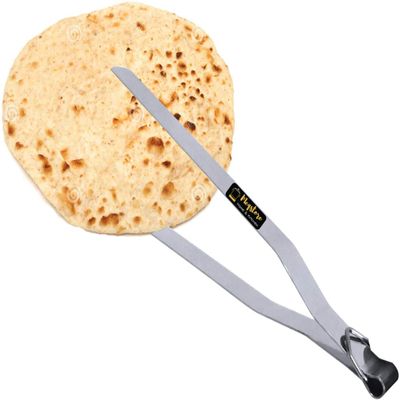 Meqstore Stainless Steel Kitchen Utility Tong Roti Chapati Chimta Chipya Tool for Frying