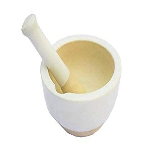 SAMEER SALES Marble Mortar & Pestle Sets/Kharal/Khalbatta/Imam Dasta/Ohkli Musal/Idi Kallu/Khal Musal/Spice Grinder/okhli masher/Spice Masher For Home. (4-inches) (CINI KUNDI)